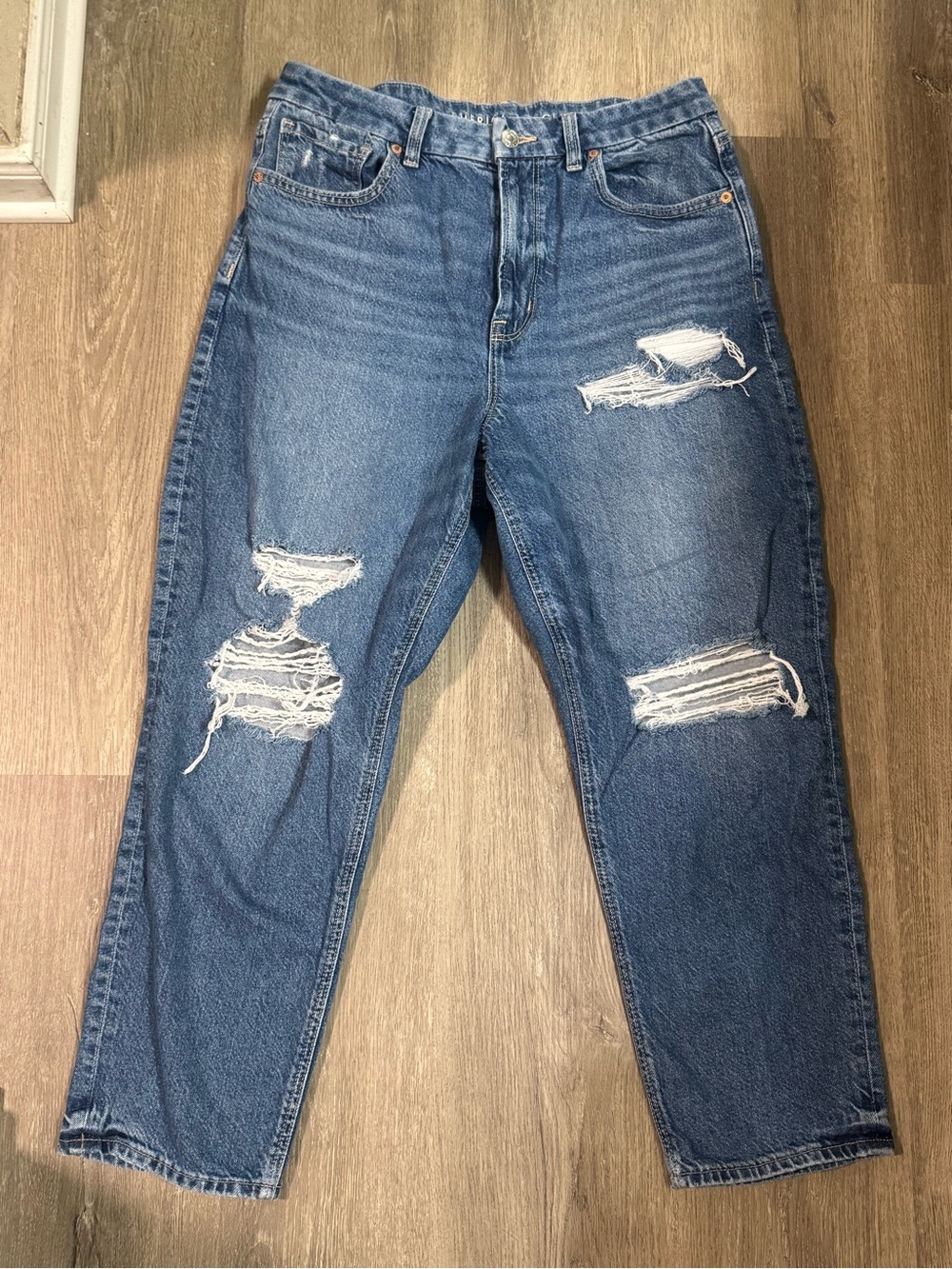 American Eagle Women’s Curvy Mom Jeans size 12 X-Short Blue